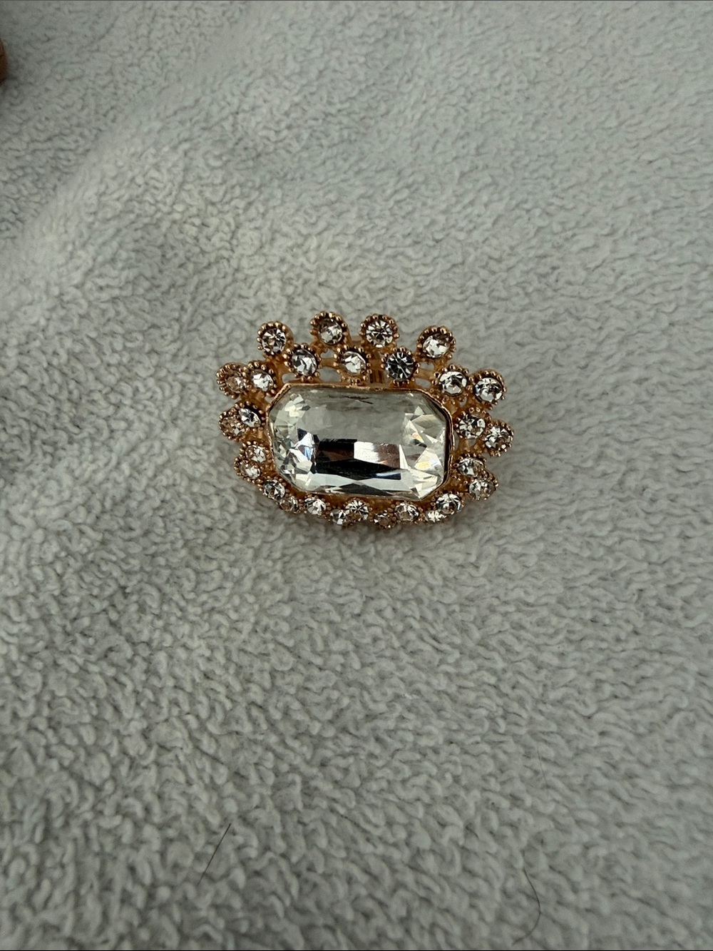 Gold-Tone Clear Crystal Statement Ring